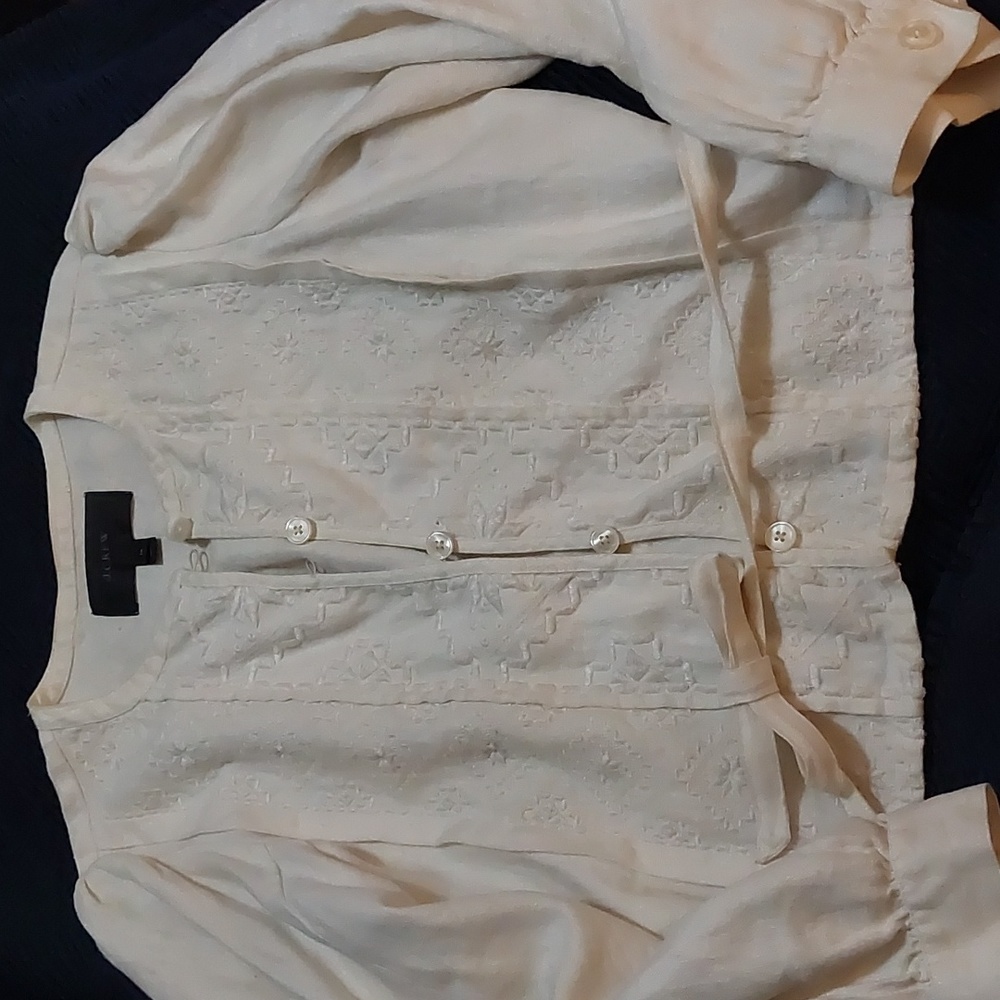 J Crew top 14 LS linen